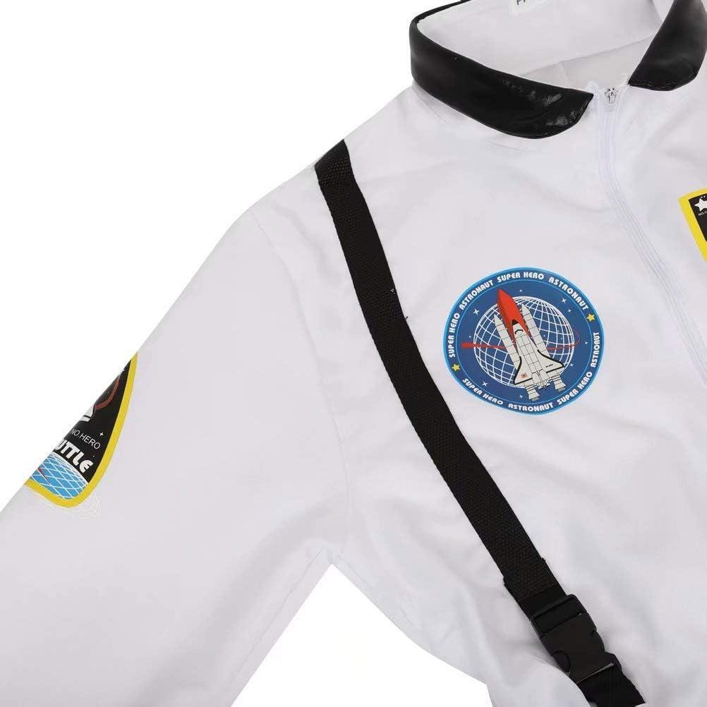 QJIRZB Astronautenkostuum voor volwassen vrouwen, cosplay kostuum, ruimtevaarder, jumpsuit, ruimtepak, geschikt voor Halloween (Blauw, S