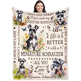 Lussues Nee Miniature Schnauzer Blanket for Womens,Miniature Schnauzer Flannel Throw 50 * 60in