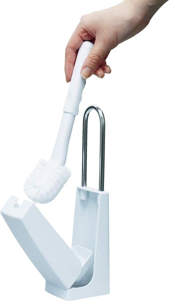 Slim compact toilet brush case with white TP001 (japan import)