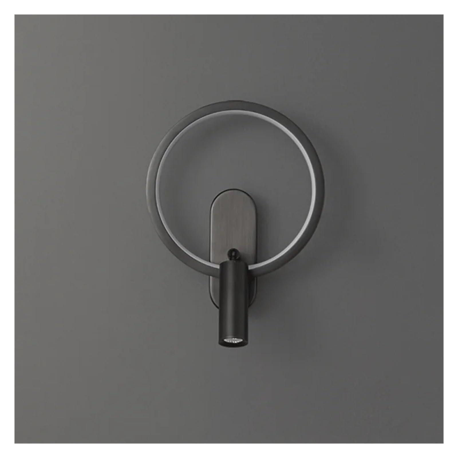 OLSKFUH Copper Bedside Wall Sconce With Rotatable Spotlight Luxury Round Wall Sconce Scandinavian Style Black Led Lights,Onecolor