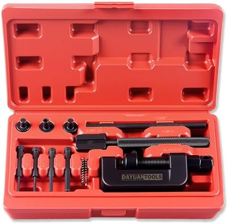 13 pcs Motorcycle Chain Breaker Set,Chain Removal Tool Chain Cutter and Riveter Kit for Cam and 25 to 630 Chains
