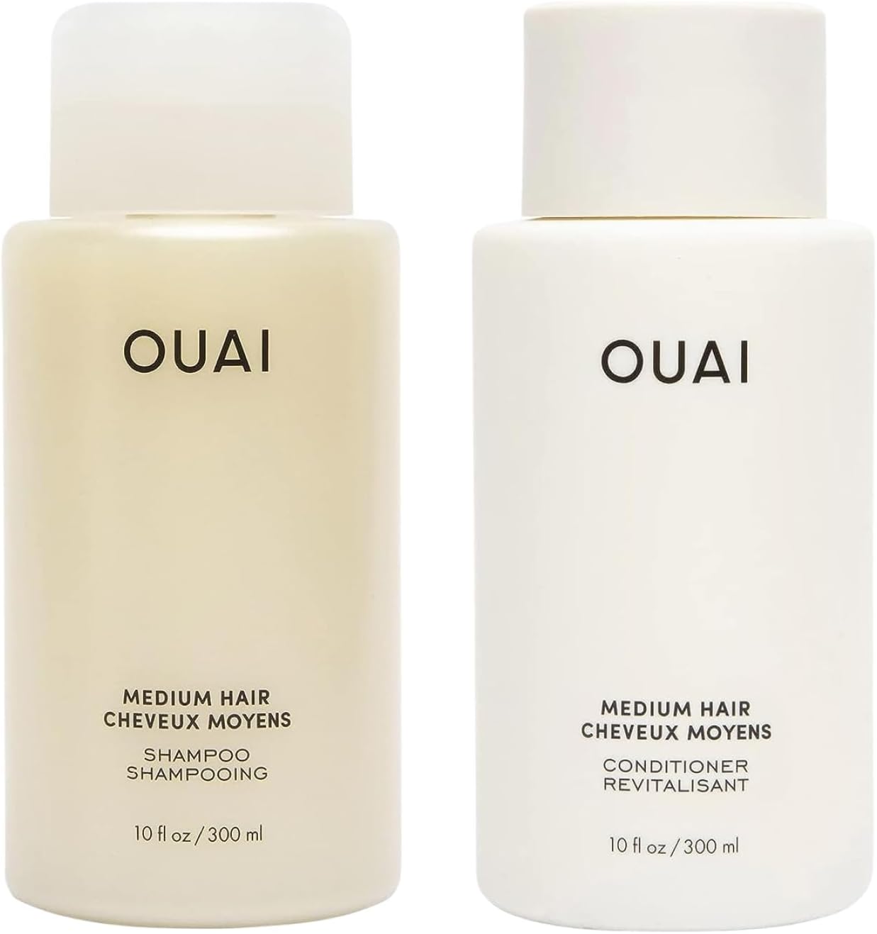 Medium Shampoo + Conditioner Set - Nourishes with Babassu and Coconut Oils, Strengthens with Keratin & Adds Shine with Kumquat Extract - Free of Parabens, Sulfates & Phthalates - 300 ml Each