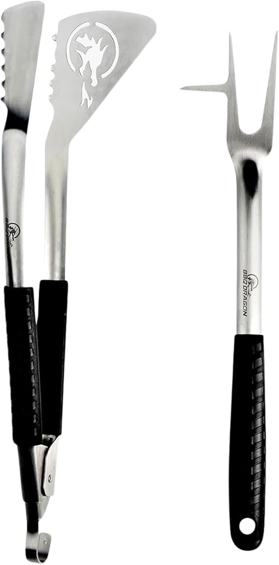 BBQ Dragon BBQ Utensil Tool Set Grilling Tongs, Spatula