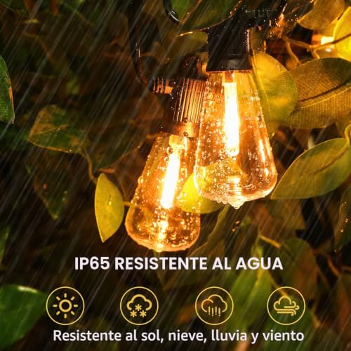 Cadena de bombillas exterior de 30 metros ZOTOYI con luces de filamento LED para el jardín 4