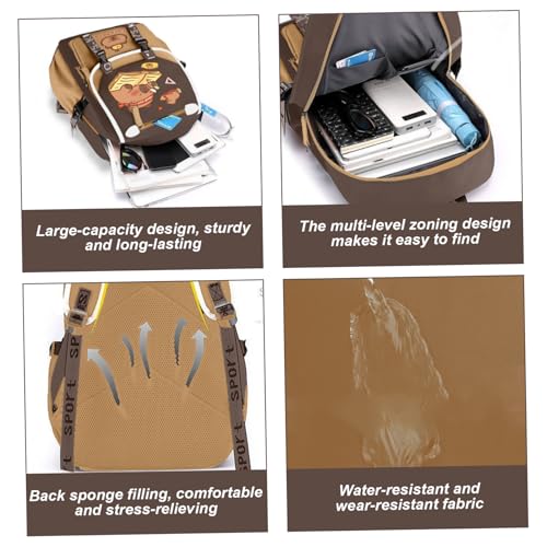 Mochila Capybara escolar de nylon para evitar espalda sudada 4