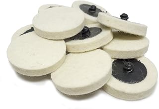 Benchmark Abrasives 2" Felt Quick Change Wool Sanding Discs with a Male R-Type Backing Surface Finish Buffing Polish Burr Rust Paint Removal Use with Die Grinder (10 Pack)