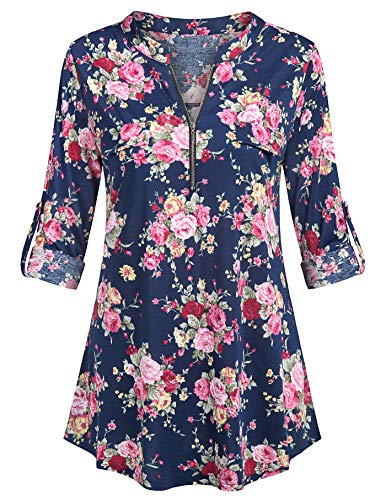 Boho Tops for Women, Nandashe Womens Summer Tops African Shirts for Women Black Long Tunic Womens Dress Shirts Flowy Comfort Colors Tshirt Women's Novelty T-Shirts Zip Size 8 10