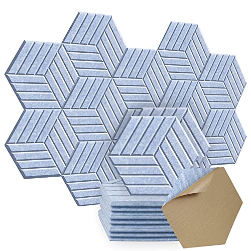 Panneaux insonorisants hexagonaux 35,6x30,5x1cm isolation phonique