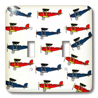 Plaque d'interrupteur bi avion décorative pour chambre d'enfant et bureau