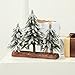 VGIA 3 Small Christmas Tree with Wood Stand Flocked Snow Christmas Decoration Tabletop Centerpiece
