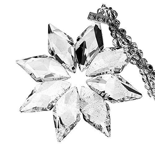XunHe - Adornos de coche con copo de nieve de cristal, espejos...
