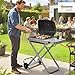 Outsunny Foldable Gas BBQ Grill with Side Table, Portable Gas Barbecue Grill with Folding Trolley, Thermometer, Grease Box, Wheels for Garden Party Camping Picnic Outdoor Cooking, 2.5 kW, Black