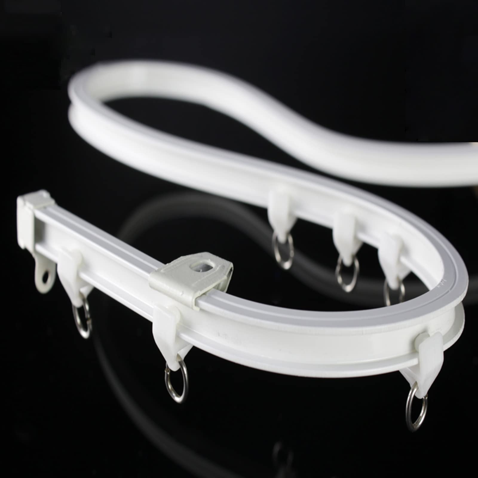 Rail de rideau blanc flexible en arc haut de gamme pour l'hôtellerie moderne