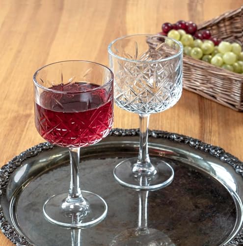 Image of bellemax 450ML Crystal Wine Glass Red or White Cut Wine, Transparent Champagne Flute Wine Glass Set, Long Wine Glass Set (Set of 2, BM-10)