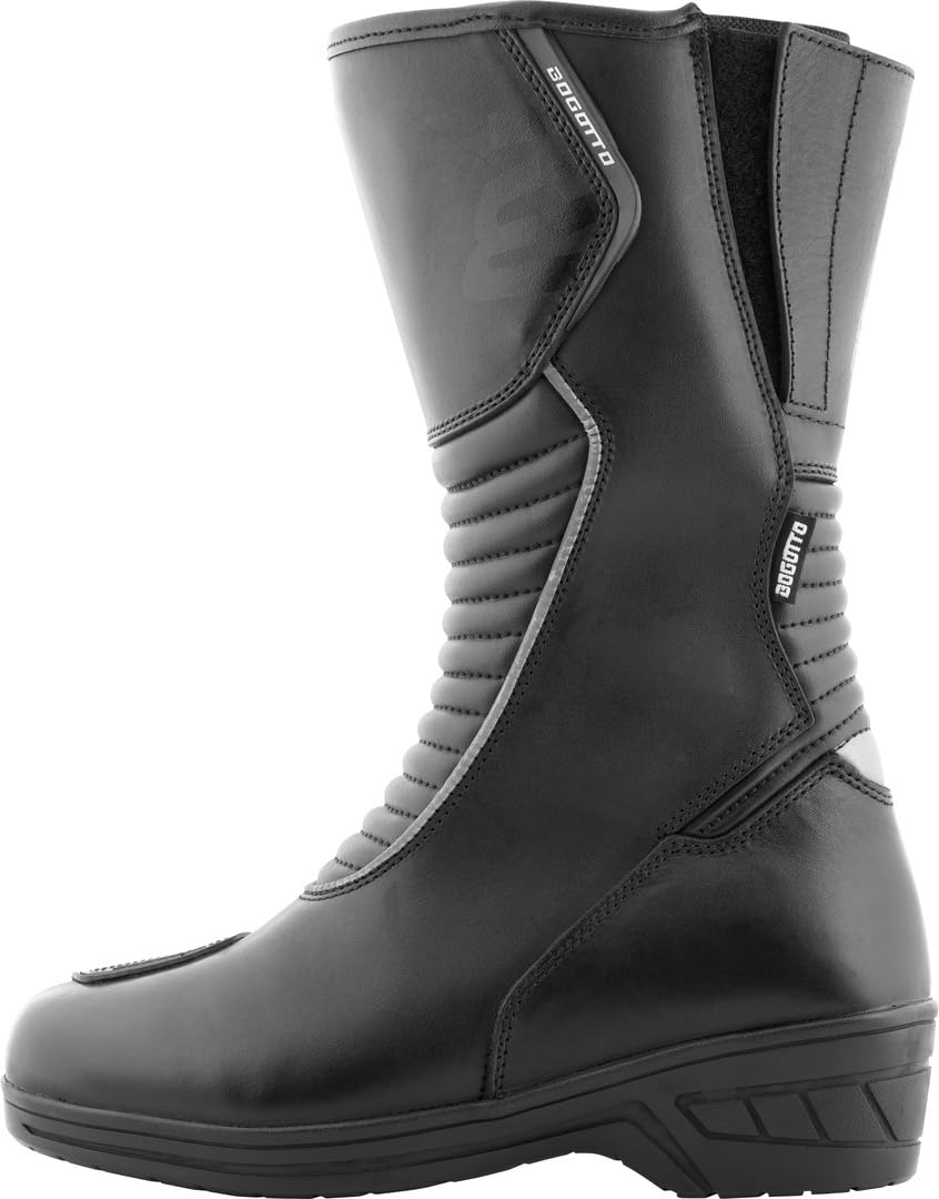 Bogotto Lady Long wasserdichte Damen Motorrad Stiefel, schwarz, 38 | Wasserdicht