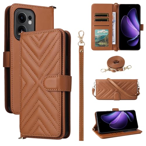 Coque Oppo Reno13 A étui portefeuille cuir marron BELLA BEAR