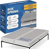 Greaton, Box Spring Bed Base Queen Size, 4-Inch Wood Mattress Foundation – Amish Made in USA – Quiet Noise Free, 2-Pieces Under Mattress-Support BoxSpring, Fully Assembled, White