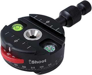 Panoramic Head, 360º All-metal Coaxial Indexing Hydraulic Panning Clamp Rotating Scale Fluid Panorama Tripod Head Mount Holder for ARCA-SWISS 39mm Arca Fit Ball Head & Camera Quick Release Plate/Shoe