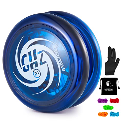 MAGICYOYO Responsive Yoyo D1 GHZ, Professional Looping Yoyos for Kids Beginners with 5 Yoyo Strings, Yo Yo Glove, Bag