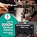 LiteFuze LT Series 2000 Watt Voltage Converter Transformer Step Up/Down - 110v to 220v / 220v to 110v Power Converter - Fully Grounded Cord - Universal Socket, CE Certified