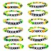 12 Neon Kandi Rave Bracelets, Tie-Dye Candy Bracelets - EDM Music Festival Accessories Clothing for Women, Stackable Jewelry Rave Accessories for Women, Kandy Rave Clothes Wear, Kandi Bracelet Gear