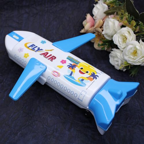 Image of PELO Aeroplane Shape Pencil Box | Airplane Pencil Box Case with Led Light for Kids Boys and Girls | Birthday Gift Item for Kids
