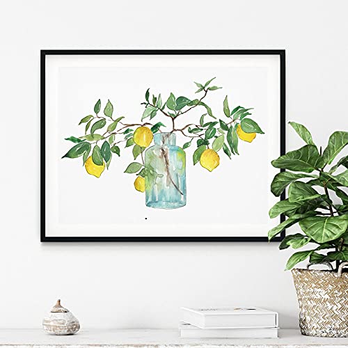 Affiche abstraite orange citronnier décoration murale cuisine - 4