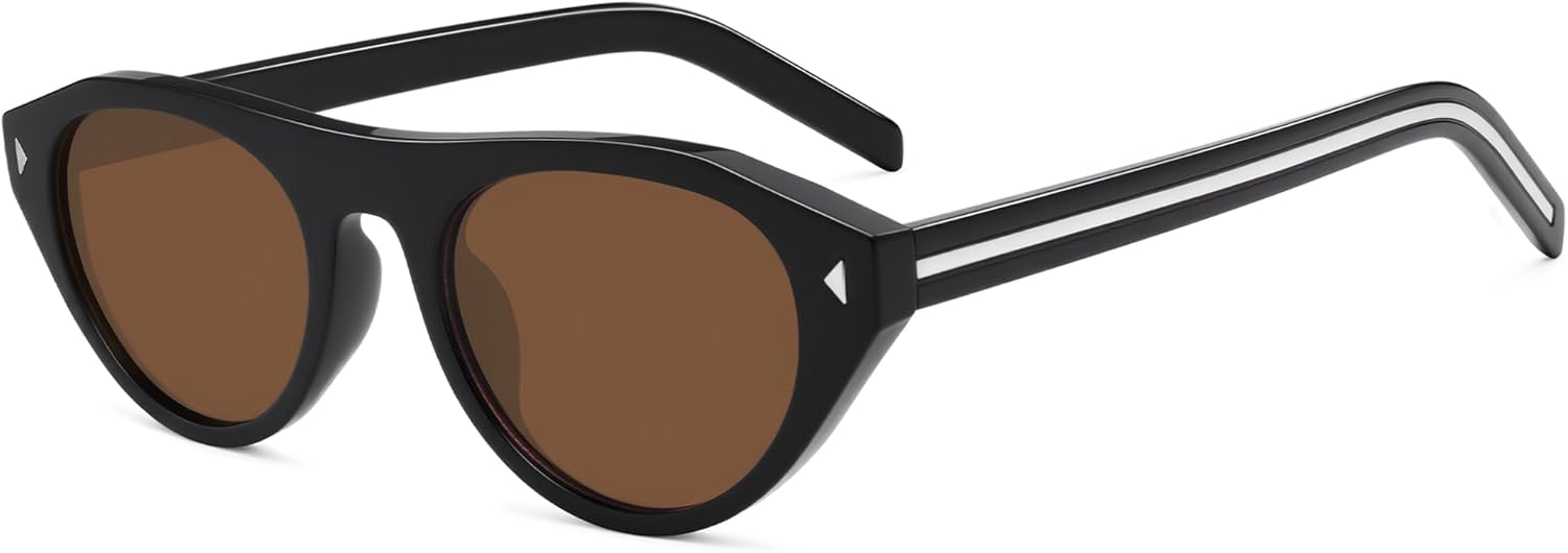 VANLINKER Retro Small Oval Sunglasses for Women Men Trendy Narrow Round Cateye Shades VL9915