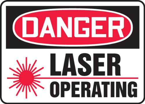 Panneau de danger laser en plastique rouge et noir 25x35cm Accuform