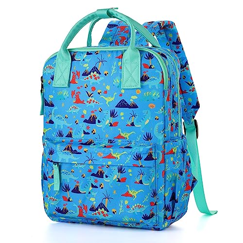 Hapycat Dinosaur Toddler Backpack for Boys, Small Cute Preschool Backpack for Boys Kids Kindergarten backpack 12 Inch, Blue