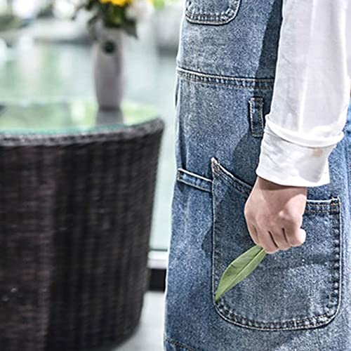 Grembiule in Denim Blu, Grembiule per lavori Artigianali, Pittura, Pasticceria, Cucina, Abbigliamento da fiorista, Barista, Abbigliamento da Lavoro