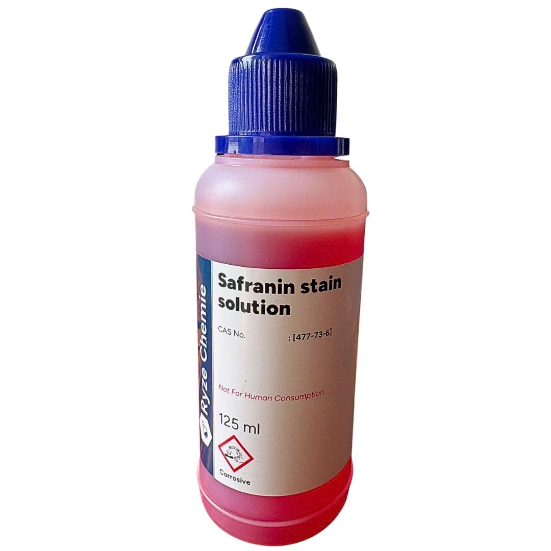 Safranin stain solution, Laboratory Grade Microscopy Stain, 125ml, Dark Red-image-30
