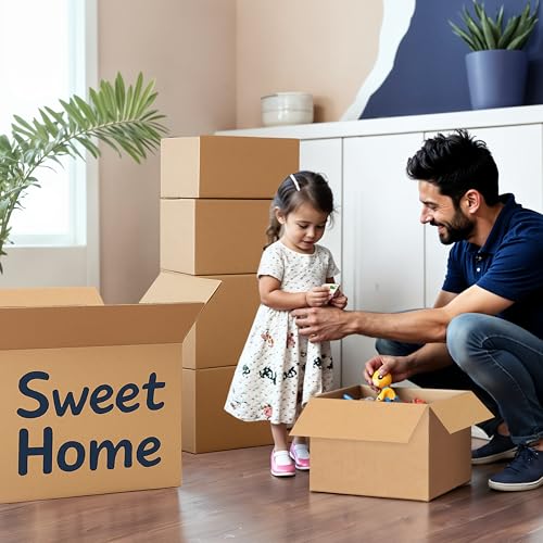 Image of Simple Deluxe 25 Pack Moving Boxes 12x10 inchx8 inch, Corrugated Cardboard Box for Shipping, Mailing, Packing, Packaging and Storagem, Small, Brown