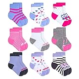 Kit 09 Pares Meias Bebê Mash Recém Nascido Cano Médio | Colorido | Recém Nascido (Veste de 0 a 4 Meses) | 202.07LSR4R5RN_09P