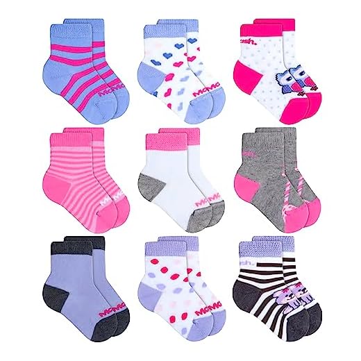 Kit 09 Pares Meias Bebê Mash Cano Médio |Kit Menina 1 | 16-21