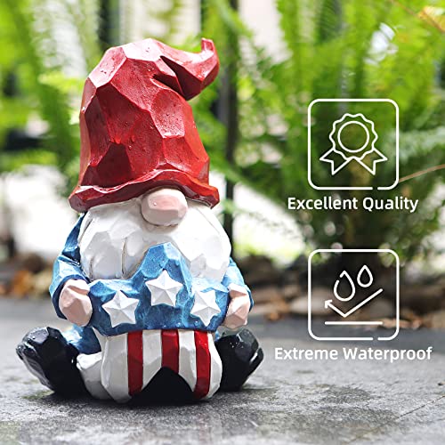 Legifo Garden Gnomes Solar Light Outdoor Statues, Knomes Decor Outdoor For Yard Patio Lawn Garden Decor For Outside, Gnomes Gifts Decorations, Naughty Funny Gnomes With Patriotic Stars #TOP3
