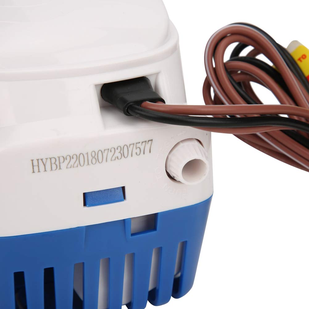 Pompa acqua di sentina 24 V con sistema di interruttore a galleggiante integrato per yacht d'acqua Pompa sommergibile automatica autoadescante ad alto flusso per liquami in miniatura