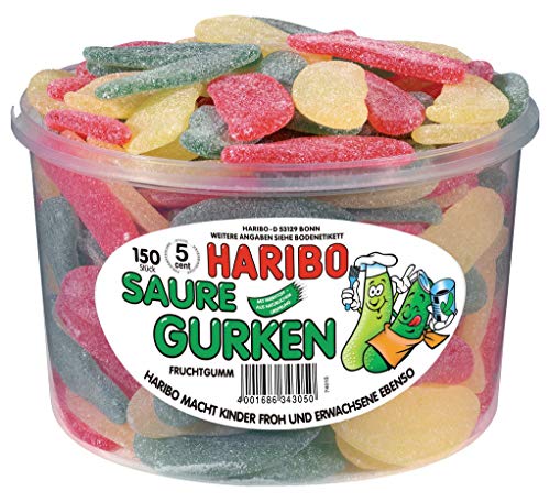 Haribo Saure Gurken (Sour Pickles ) Tub -150 pcs