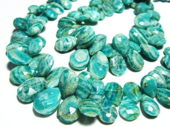 Amazonite d'Afrique perles poire pour créer des bijoux bohèmes et colliers d'été