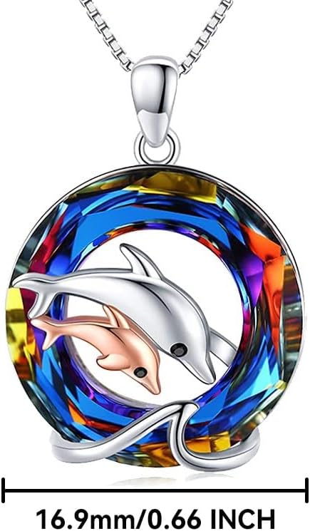 Dolphin Ocean Necklace,Animal Crystal Dolphin Pendant for Women,Ocean Series - Image 4