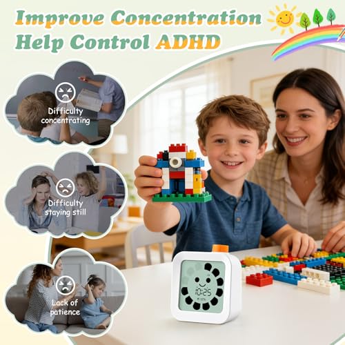 Image of EooCoo Digital Visual Timer for Kids, 99-Minute Silent Countdown Count Up Rotation Productivity Timers, Mins /Secs Switch, Focus Routines, Time Management Education Tool for Classroom, Office, ADHD