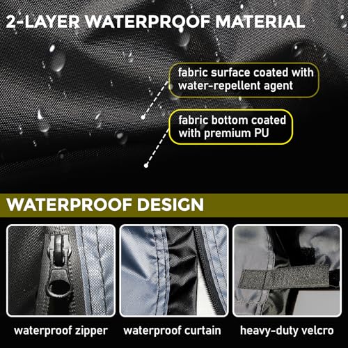Waterproof Golf Cart Cover, Bailoo Heavy Duty 600D Marine Grade Fabric, Universal Fits for 2/2+2/4 Passengers Yamaha, Honda, Club Car, EZ GO Golf Carts