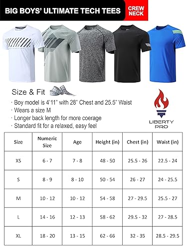 Liberty Imports 5 Pack Boys Athletic Shirts thumb #5