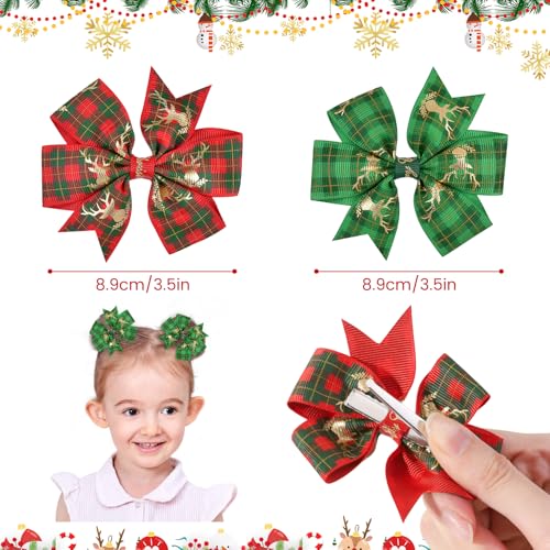 image for YHXX YLEN 20PCS 3 Inch Hair Bows for Girls Grosgrain Ribbon Christmas 