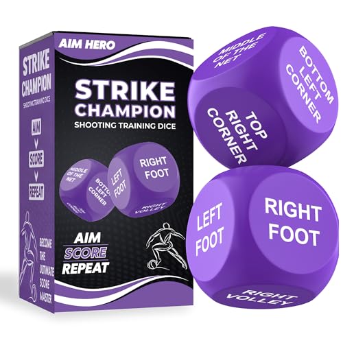 2pc Football Games Shooting Practice Training Dice - Football Gifts for Boys and Girls - Kids Football Training Equipment - Indoor or Outdoor Penalty Shoot Out Game