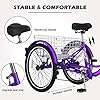 H&ZT Adult Tricycle, 3 Wheeled Bike, Trike Cruiser Bike, with 7-Speed Gear, Parking Brake Handle, Low Step, Large Rear Basket, Elderly Friendly, for Men, Women, and Teens #2