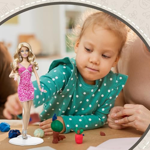Puppenständer, Verstellbar Puppenständer Plastikpuppenständer Klar Puppen Display Halter Kunststoff Puppenständerhalter Actionfiguren Puppenzubehör für 9-11 Zoll Barbie-Puppen (Transparent, Stück, 6)