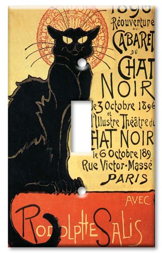 Art Plates - Chat Noir (Black Cat) Switch Plate - Single Toggle