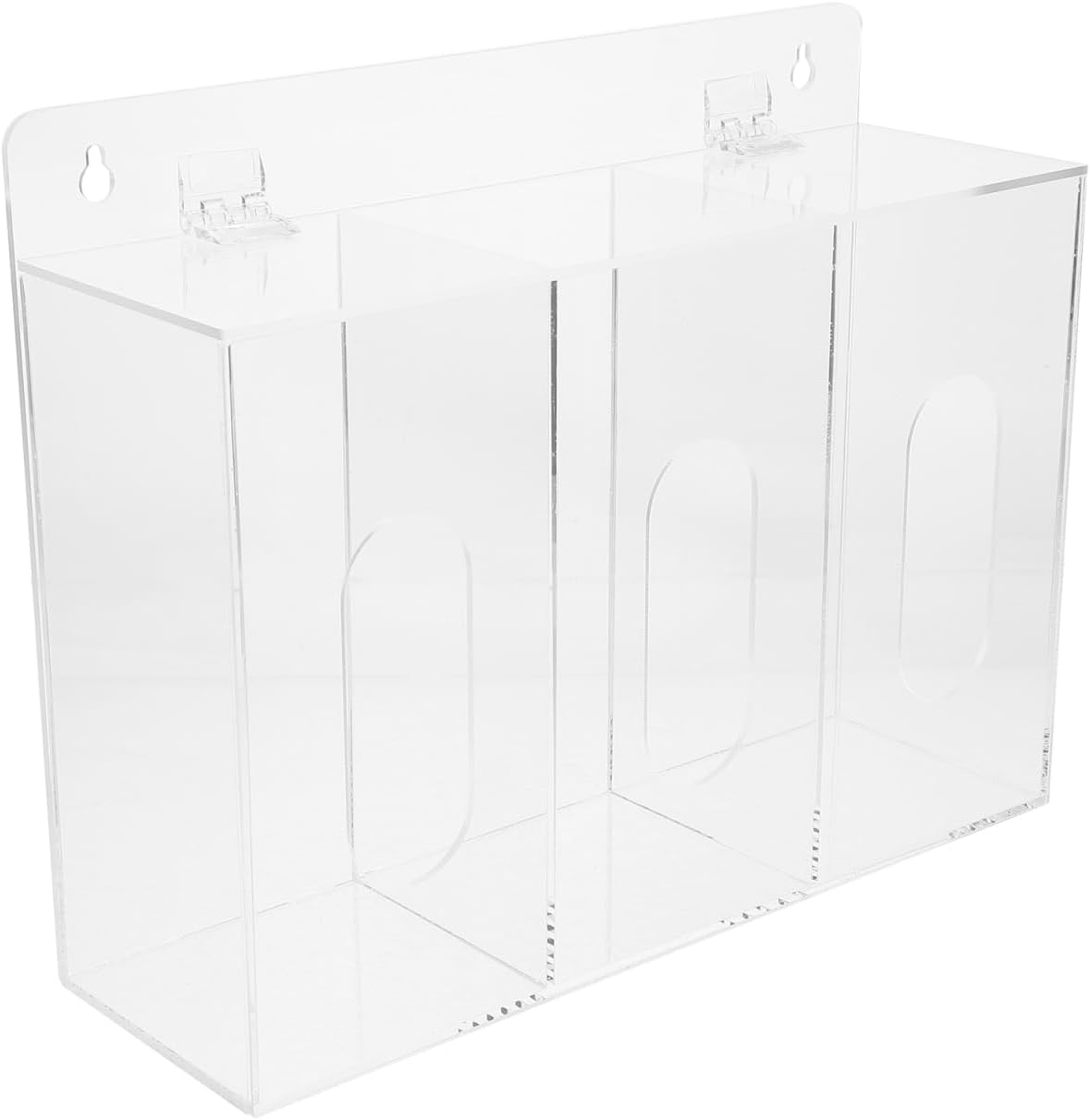 Garneck Wall Mount Glove Dispenser Acrylic Glove Holder for Lab and Industrial Use Transparent Mask Storage Box Organizer 11.85X9.44X3.70In