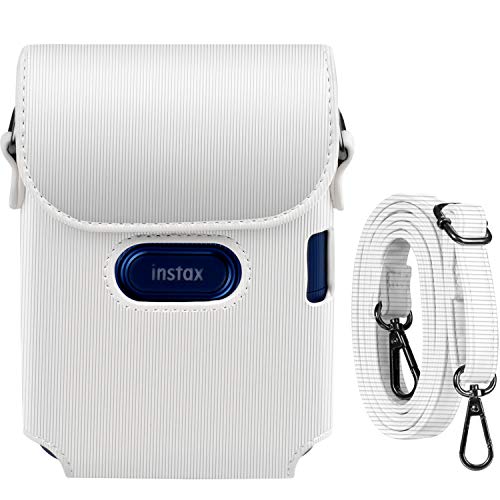 Katia Case for Fujifilm Instax Mini Link Smartphone Printer, Polaroid Film Storage Bag with Shoulder Strap - Ash White